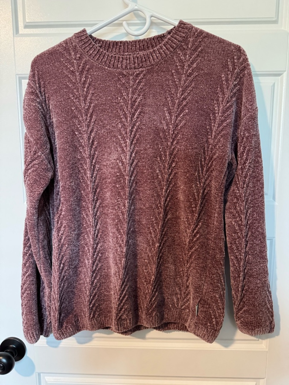 Orvis Mauve Chenille Sweater, Size Small